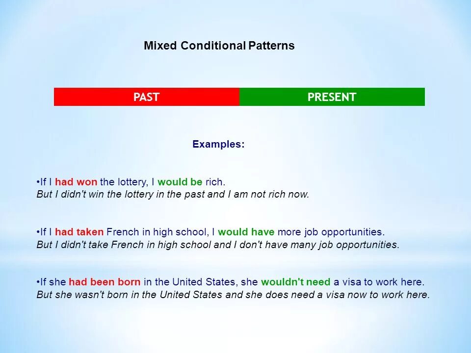 Mixed conditional 1 3. Смешанный conditional. mixed conditionals примеры. conditionals смешанный тип. предложения с mixed conditionals.