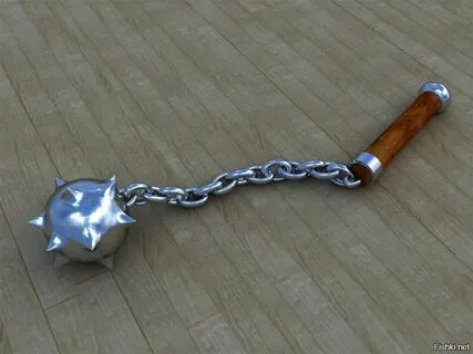Дубинка с шипованной гирей на цепи
