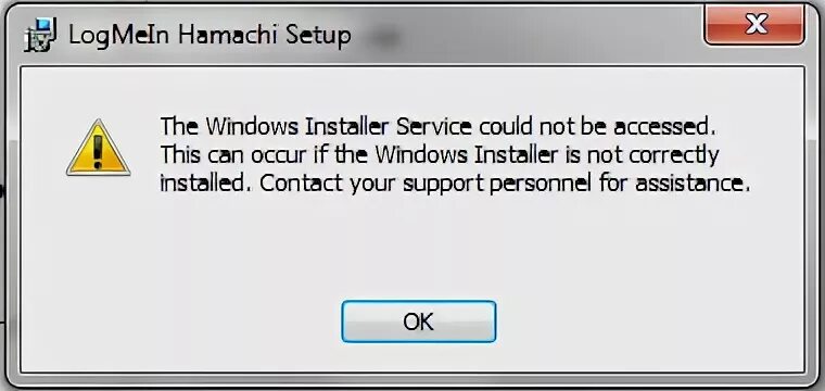 Windows installer service could not be. Ошибка при установке хамачи. windows installer. при установки хамачи выдает ошибку. не удаётся установить хамачи.