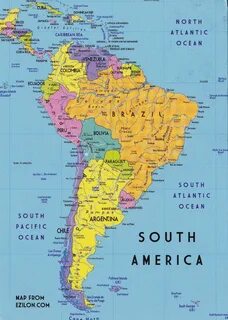 Jazz Stamps: Postcard 22 : South America Mapcard South america map, America map,