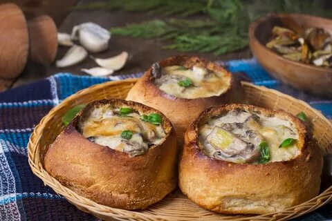 Булочки с сыром и грибами