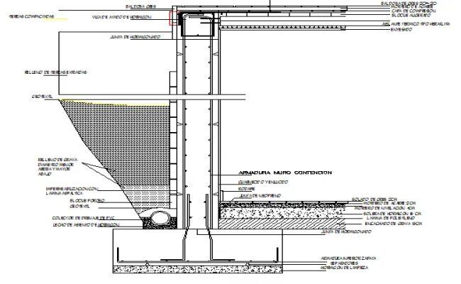 Show section. Retaining Wall details. Retaining Wall detail drawing. Basics of Retaining Wall Design. Retaining Wall Construction drawing.