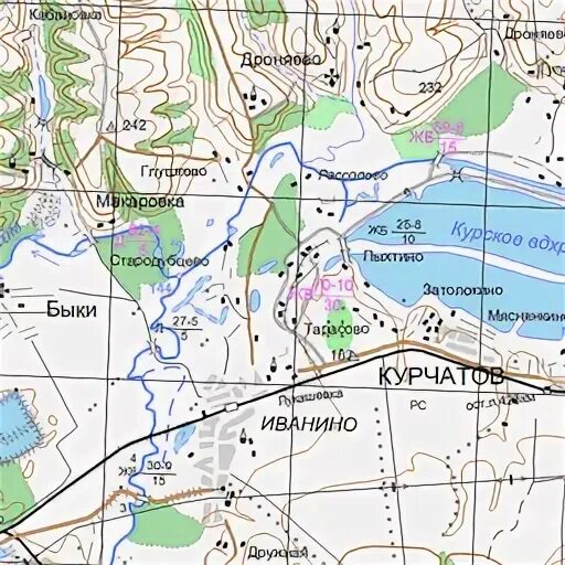 Курчатов на карте