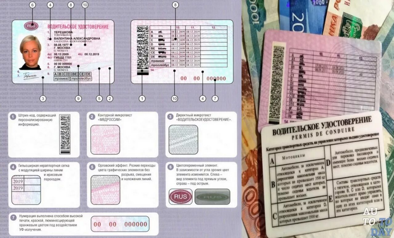 Пункты в водительском удостоверении. Расшифровка прав россии