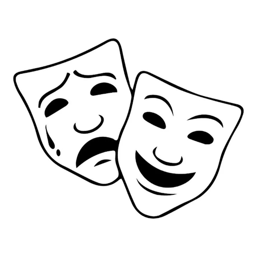 Маски грусть и радость. Театральные маски. Маска трагедии и комедии. Театральные маски грустная и веселая. Театральная маска рисунок карандашом.