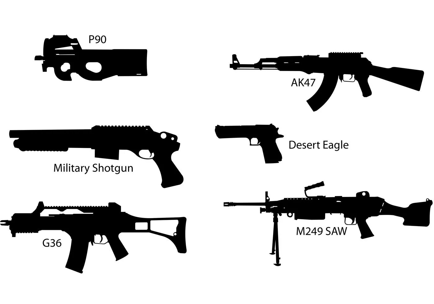 Оружие в векторном стиле. Gun vector graphics. Пистолет силуэт. Оружие в illustrator. Вооружение пиктограмма.