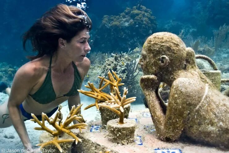 Jason DECAIRES Taylor скульптор. Подводный парк скульптур Джейсона Тейлора. Музей подводных скульптур в Канкуне. Канкун Мексика подводный музей.