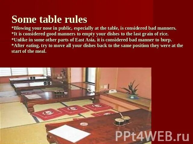 Complete the rules in the table. Rules of Behavior at the Table. Table Rules. Bad manners at the Table. Table manners topic.