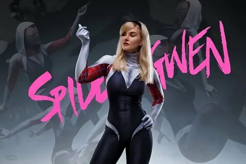 Модель показала косплей на Гвен Стейси в костюме Спайдер-Гвен.