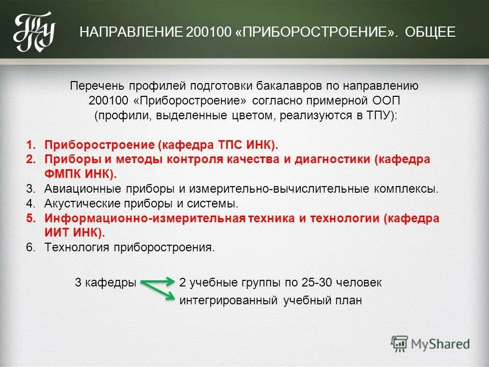 наименование основной профессиональной образовательной программы. технологическое обеспечение машиностроительных производств. профили основной профессиональной образовательной программы. профили основной профессиональной образовательной программы. перспективные направления в приборостроении.