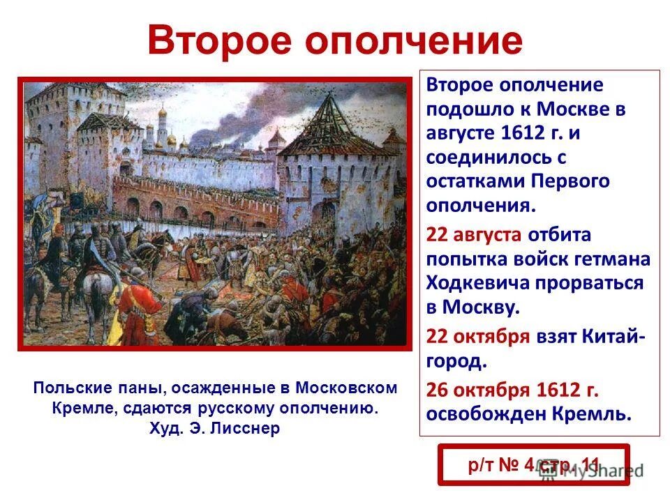 Ополчение дата. Второе ополчение 1612 года. поляки в москве в 1612. смута в россии 1603-1613. второе ополчение в 1612 г формировалось в городе.