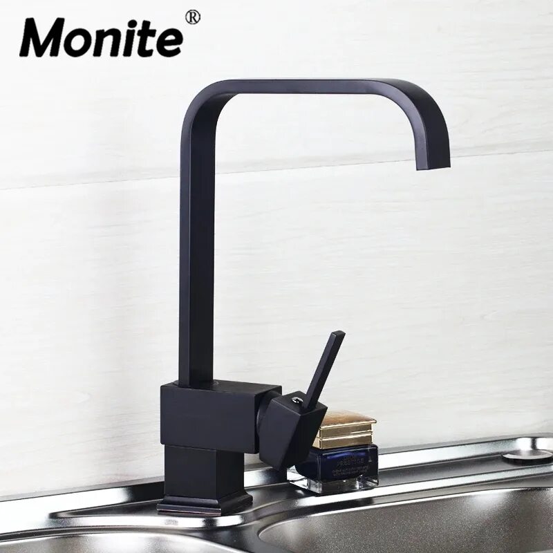 Смеситель для кухни для черной мойки. Monite смеситель. Brass Black Kitchen Faucet Swivel. Смеситель HB 4254. Квадратный кран для кухни.