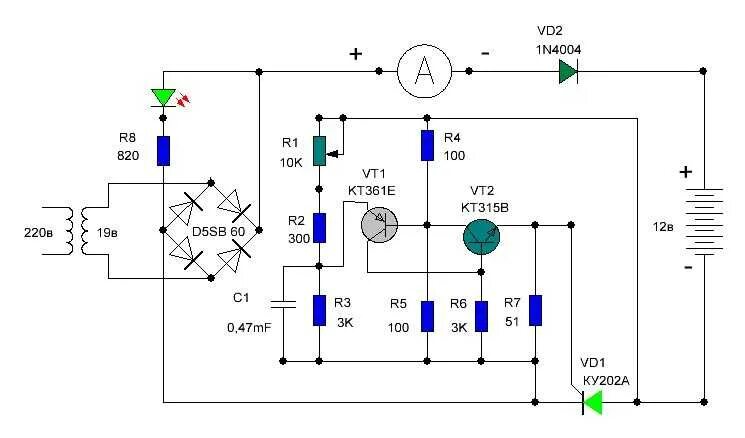Зарядное для АКБ на тиристорах схема. Схема простого тиристорного зарядного устройства для авто. Схема зарядного устройства на тиристорах для АКБ автомобиля. Схема зарядника для автомобильного аккумулятора на тиристоре.