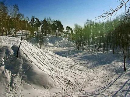 Овраг снег