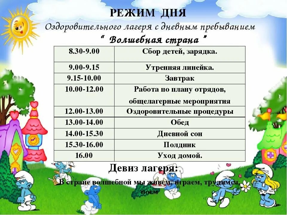 Прогулки по дням недели