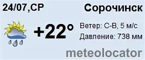 Сорочинск погода на день