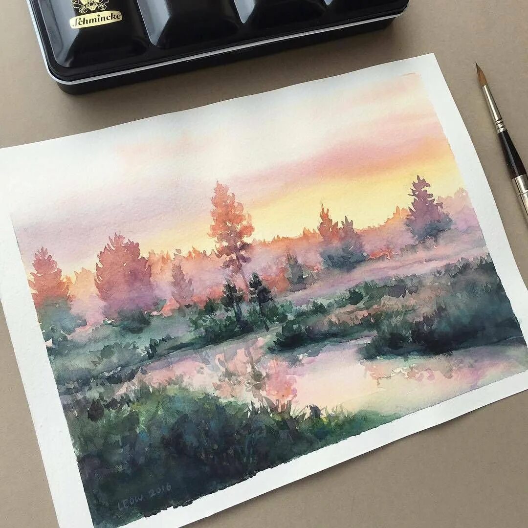Эстетичные рисунки гуашью