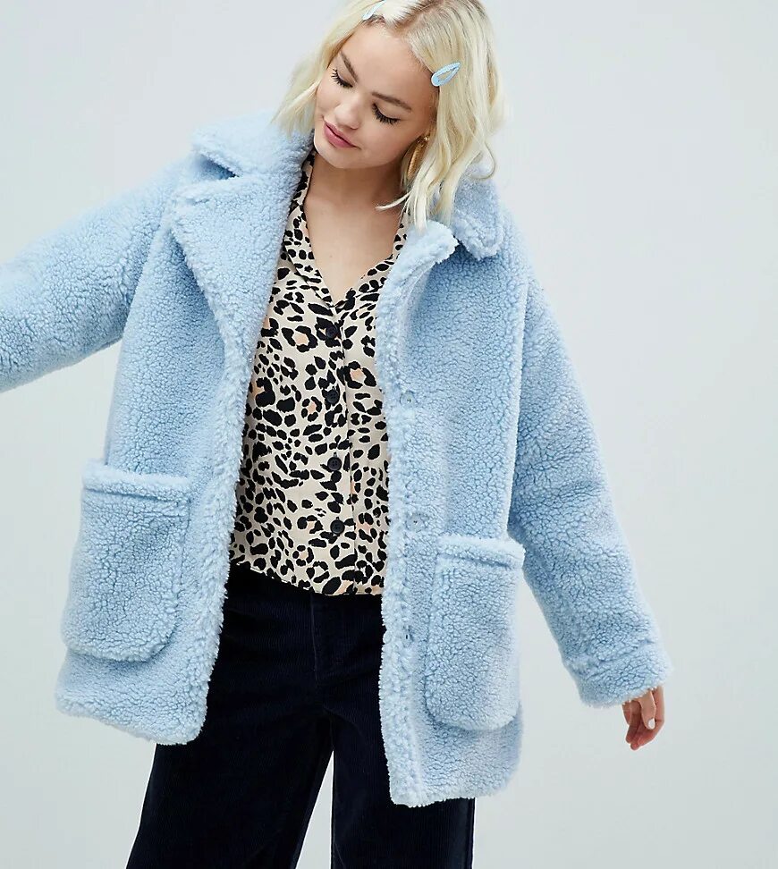 Monki Teddy Coat. Куртка ASOS голубая Teddy. Шуба Monki голубая. Шуба Тедди Monki. Короткие тедди