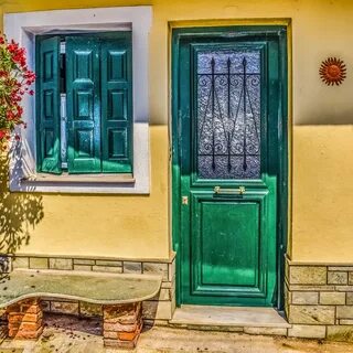 Green doors