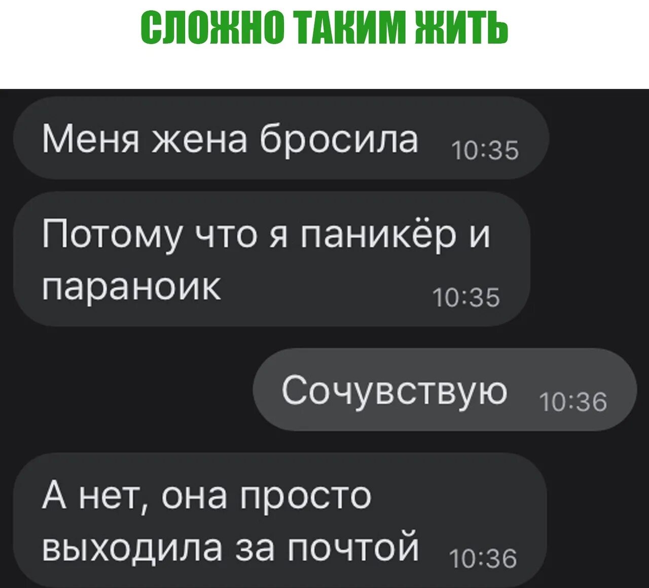 Меня бросила жена потому что я паникер. Переписка жены. Переписка мжм. Я паникер и параноик.