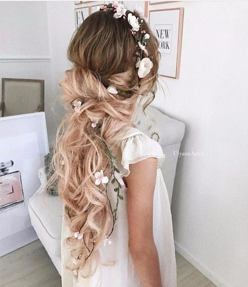 свадебная прическа локоны на средние волосы. свадебные прически. нежная прическа. нежная прическа. прически на выпускной.