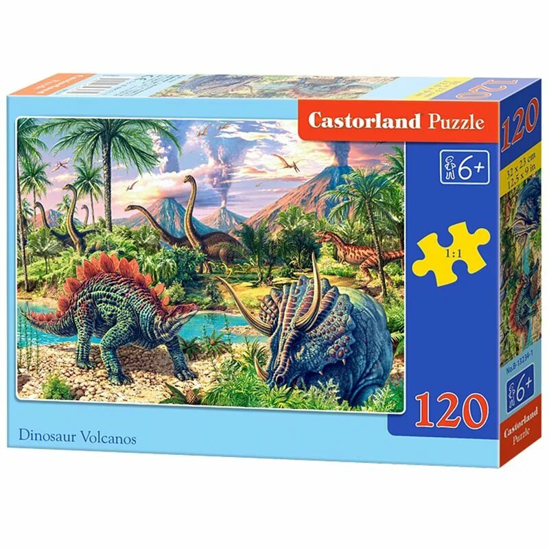 Пазл динозавр. Пазл castorland dinosaur volcanos (b-13234), 120 дет.. пазлы castorland динозавры. castorland midi 120. castorland. пазл 260 midi арт.b-26616 &quot;динозавры&quot;.
