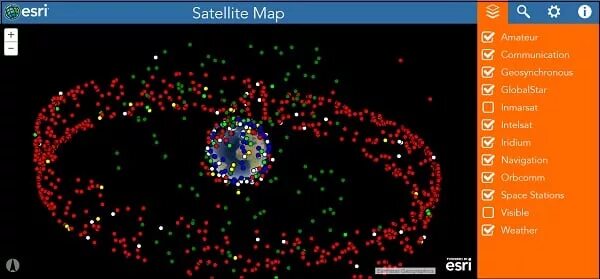 Карта спутников на орбите. Карта спутников на орбите в реальном времени.