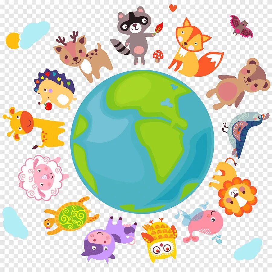 Животные вокруг планеты. Планета с детьми и животными. Земной шар с животными.