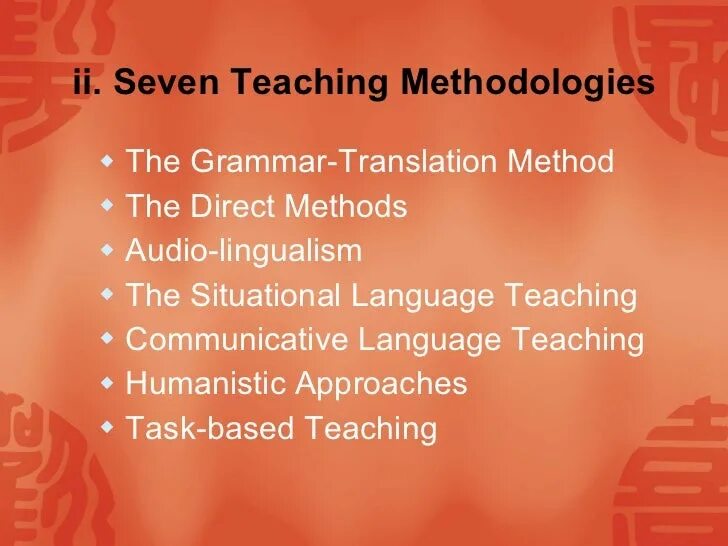 Language teaching methodology. Language teaching methodology