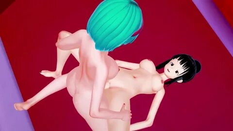 Dragon Ball Z porn cartoon with futanari girl Bulma and brunette Chi-Chi.