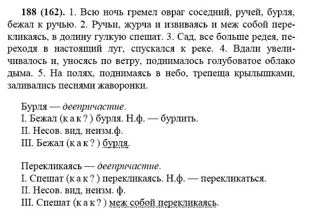 Рус яз 7 класс упражнения. Гдз по русскому языку 7 класс ладыженская морфологический разбор. Русский язык 7 класс упражнения. Русский язык 7 класс упражнение 188.