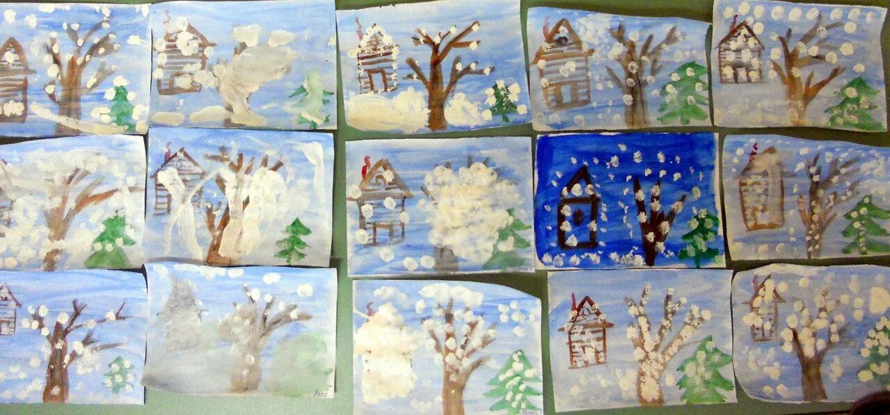 Рисование первый снег. Выставка зимних рисунков. Рисование на тему первый снег. Рисование с детьми в феврале. Времена года 1 класс изо
