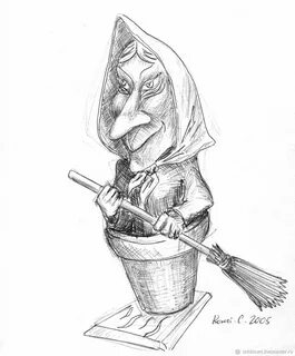Нарисовать рисунок баба яга