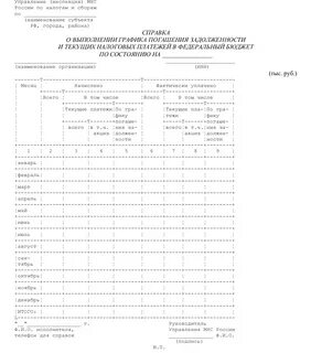 График погашения задолженности