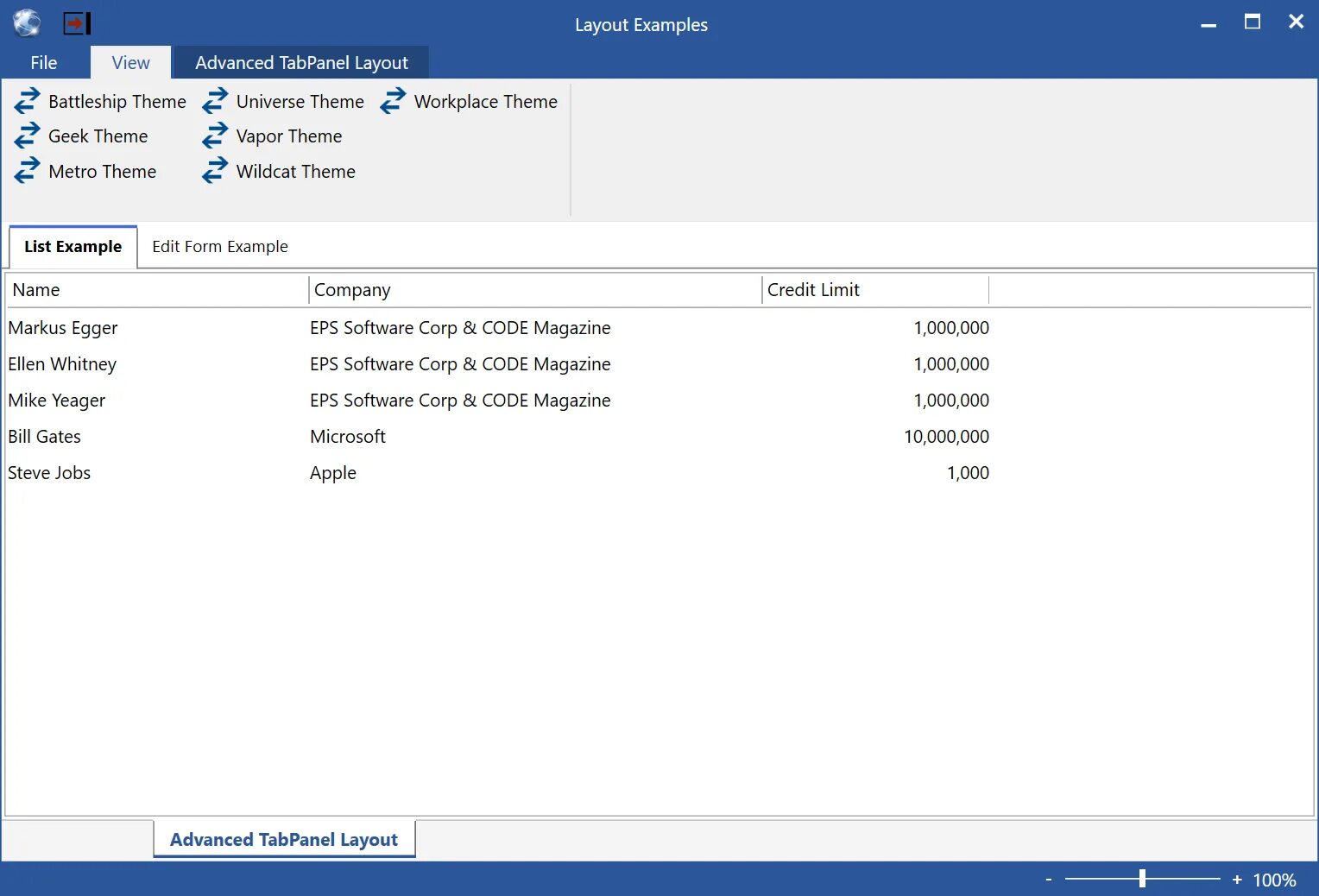 Tabs framework