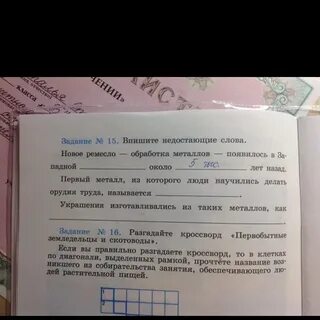 Впишите недостающие слова новое ремесло