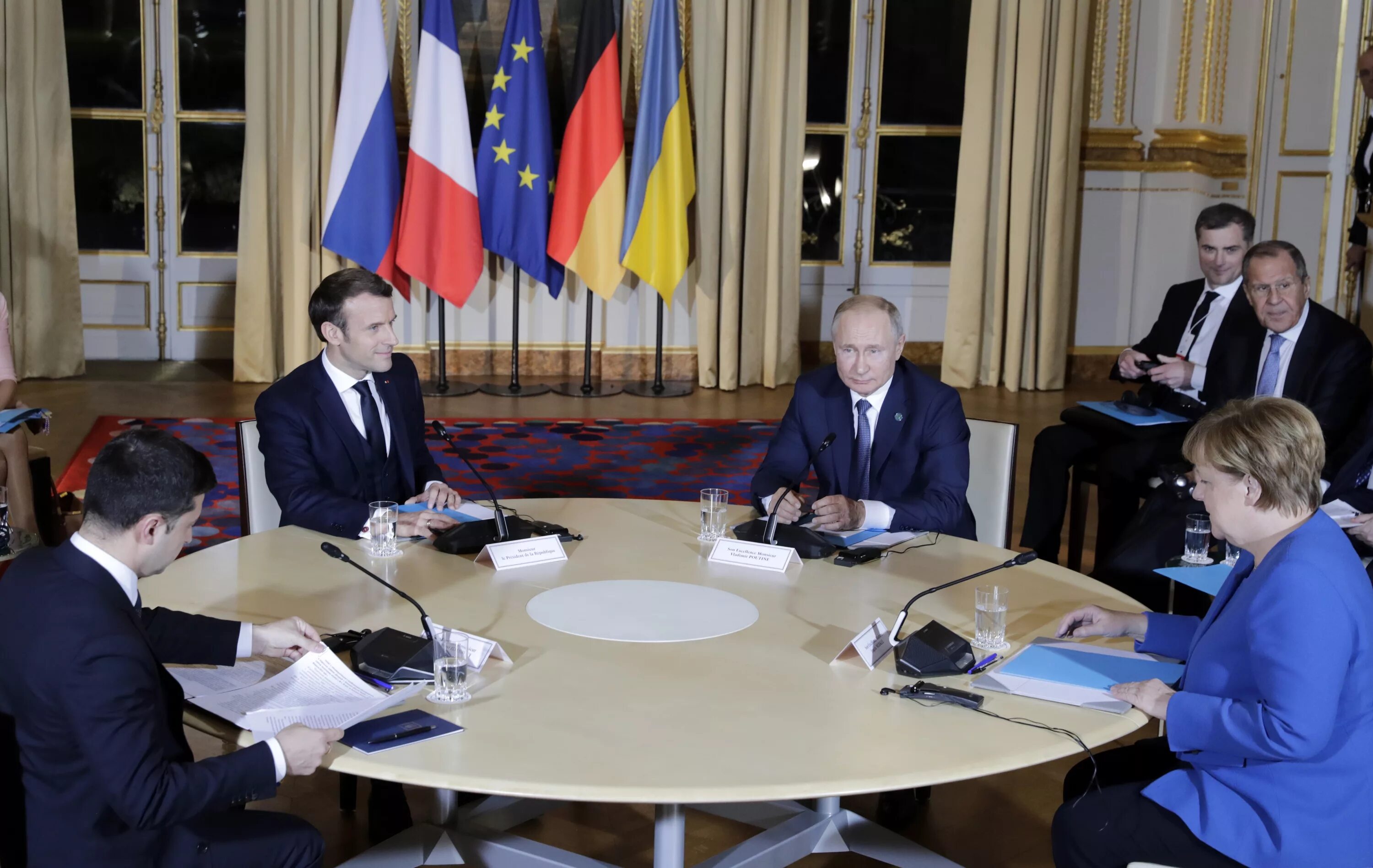 Нормандский саммит 2019. Нормандская четверка встреча 9 декабря 2019. Переговоры франции и германии