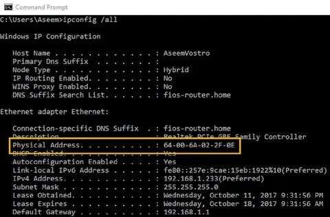 Wifi mac address