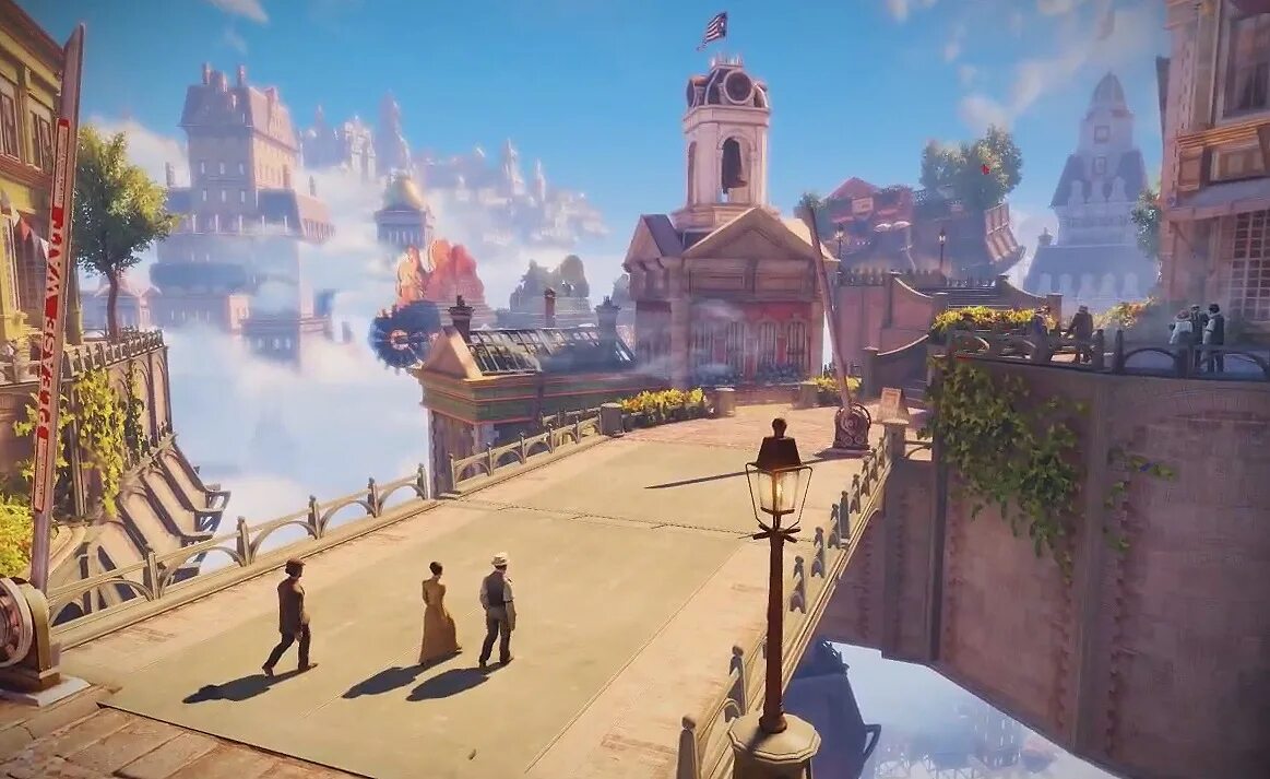 Город рингтон. Город колумбия bioshock. Летающий город биошок. Биошок небесный город. Колумбия из bioshock infinite.