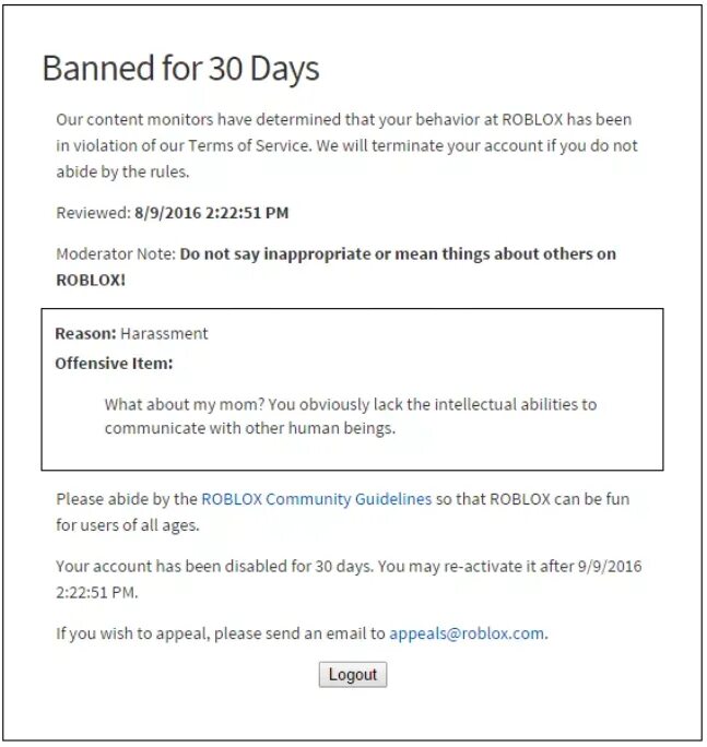 Бан на 30 дней в РОБЛОКС. Бан аккаунта в РОБЛОКС. Код БАНА В РОБЛОКС. Картинка БАНА В РОБЛОКС. Как убрать код в роблоксе