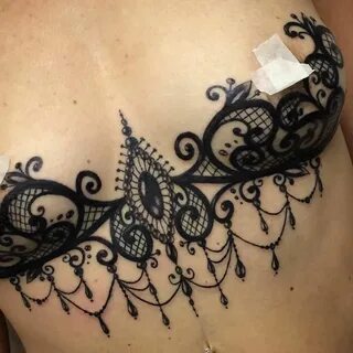 Lace Sternum Tattoo Tattoo Ideas and Inspiration Henna inspi
