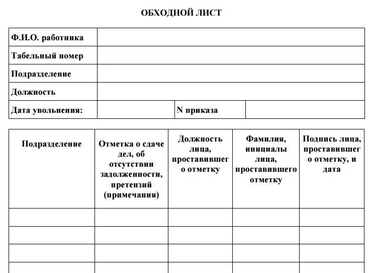 Обходная при увольнении образец. Обходной лист при увольнении форма. Обходной лист форма бланк. Бланк обходного листа при увольнении образец. Обходной лист при увольнении форма Школьная.