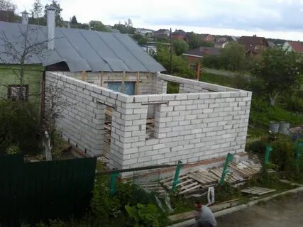 Пристрой к дому газобетон