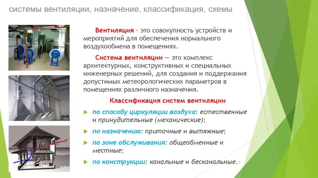 Определение системы отопления и вентиляции