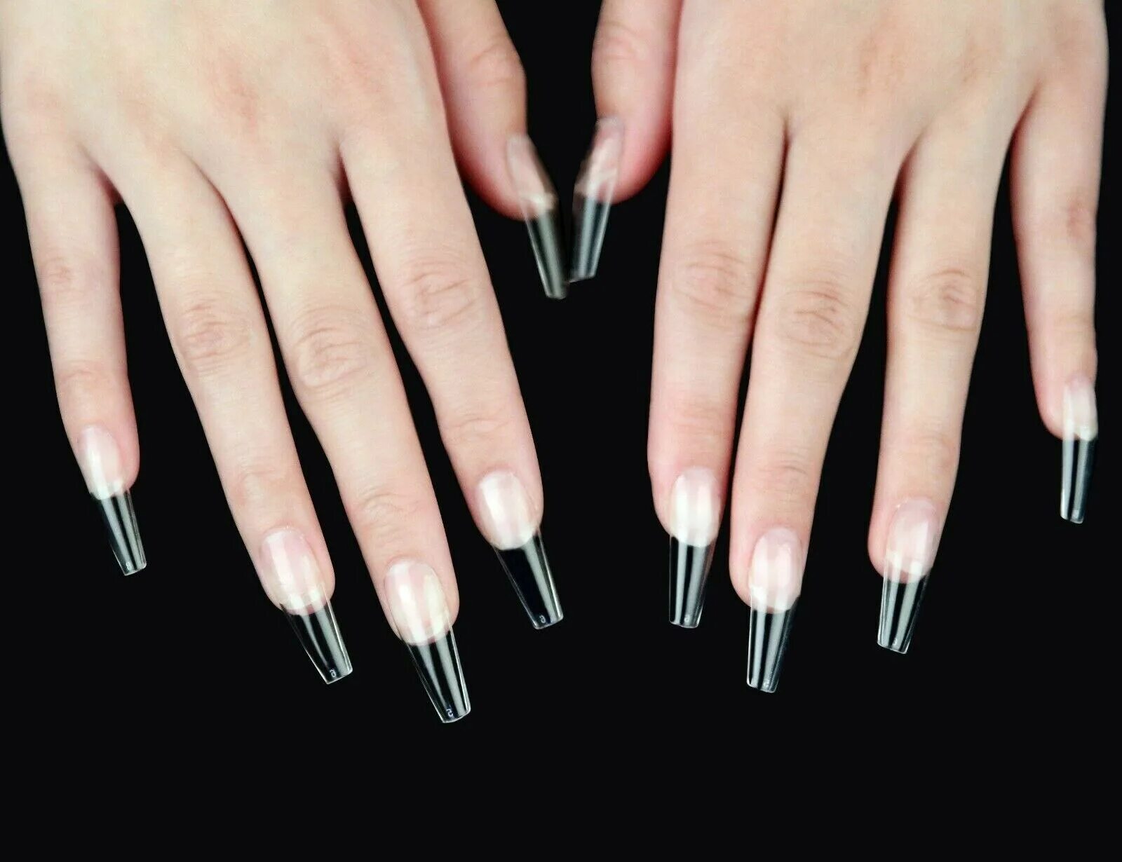 Форма типсов балерина. Гелевые типсы балерина. Накладные ногти. Форма типс балерина. Гелевые типсы.