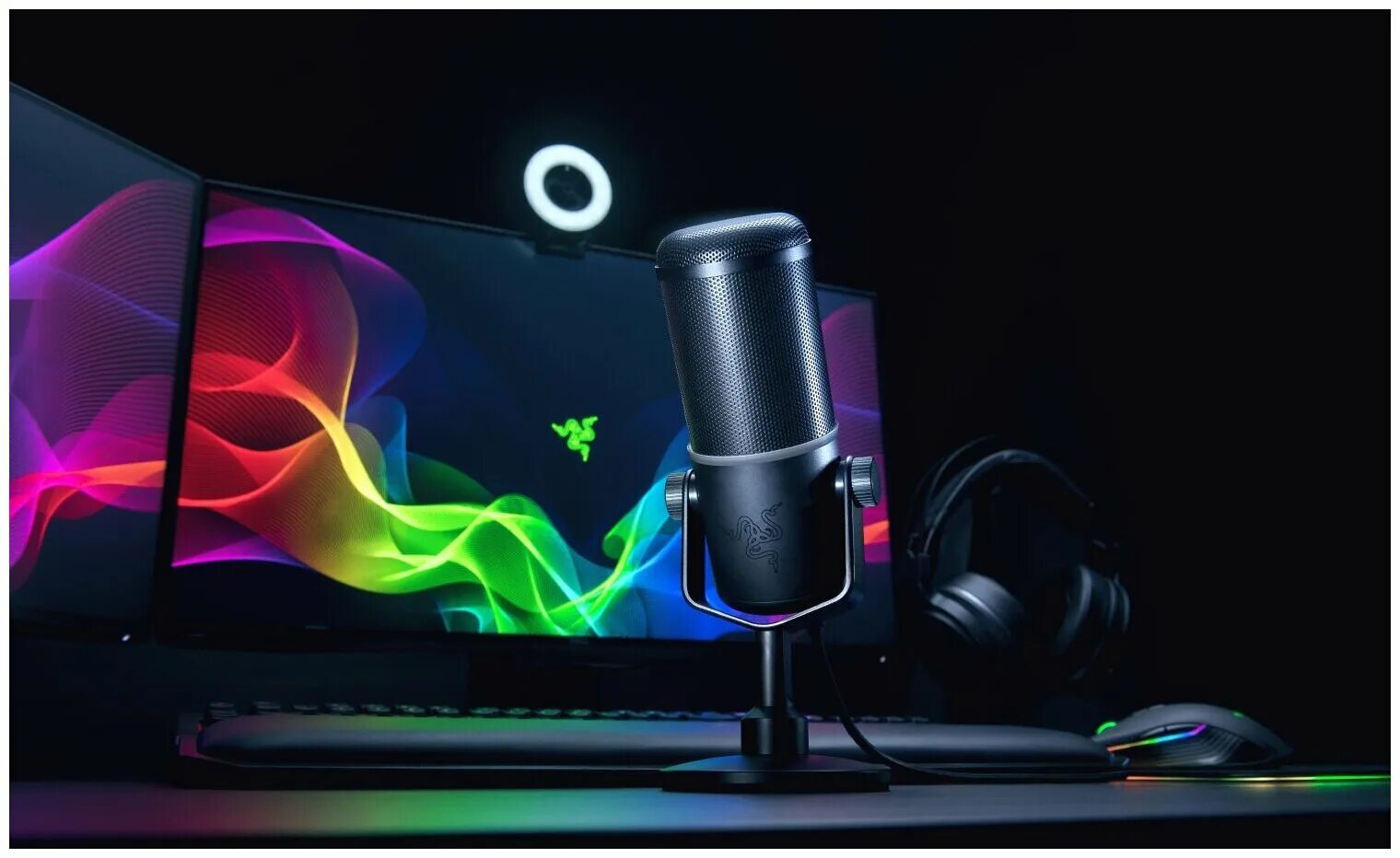 Игровые микро. Микрофон Razer Seiren. Микрофон Razer Seiren Elite. Микрофон рейзер с подсветкой. Микрофон для компьютера Rizer.