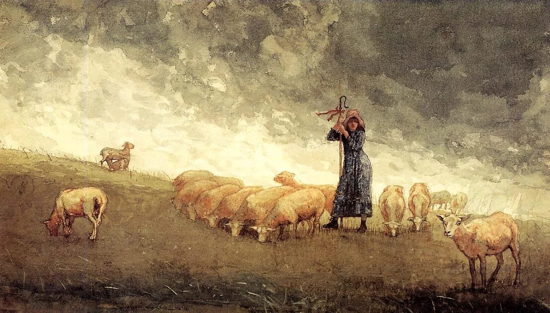 Пастырь ветер. Пастух 19 века. Иоганн Баптист Хофнер пастушка 1866.