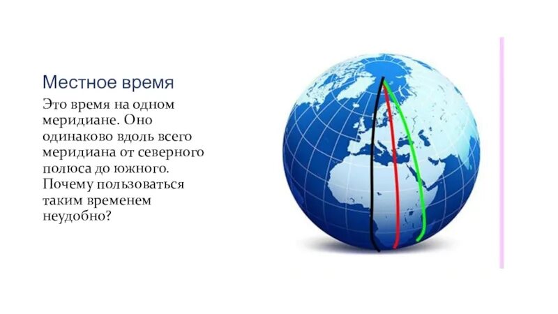 Время данного меридиана. Время на одном Меридиане. Местное время Меридиан. Местное время на одном Меридиане. Часовые пояса Северный полюс.