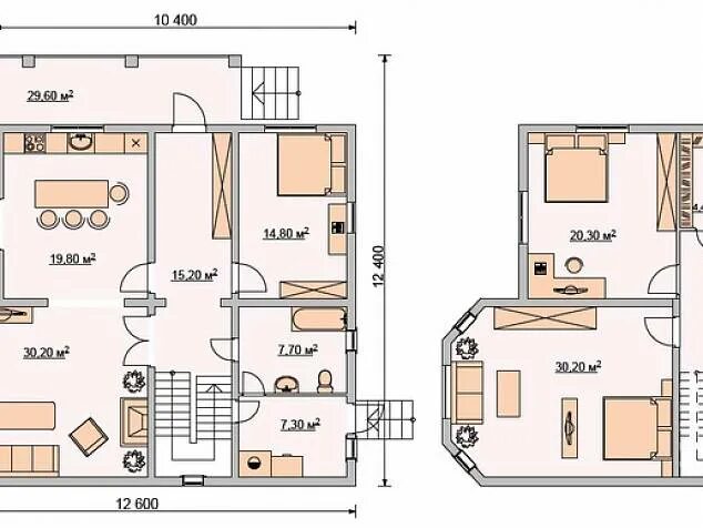 Двухэтажный каркасный коттедж 10x11 в Ростове-на-Дону "Юг Дом"