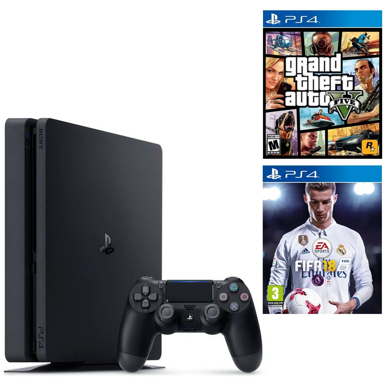 Фифа 24 на пс5. Ps4 Slim 1tb FIFA 18. Приставка сони плейстейшен 4 ГТА. ГТА 5 сони плейстейшен. Игровая приставка плейстейшен 4 ГТА 5.